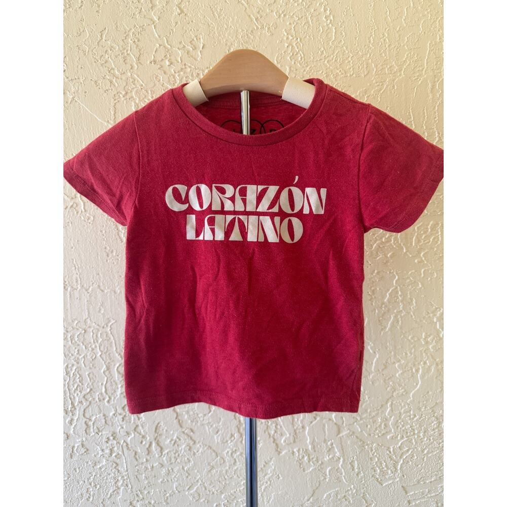 Corazón Latino Toddler Tee 3T Red Hispanic Pride Shirt Bilingual Kids Top - Picture 1 of 6